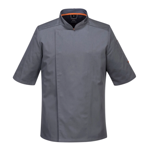 Veste de cuisinier Maille Pro S/S couleur : Gris Ardoise taille S - PORTWEST