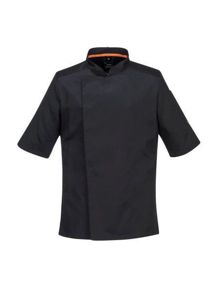 Veste de cuisinier Maille Pro S/S couleur : Noir taille L - PORTWEST
