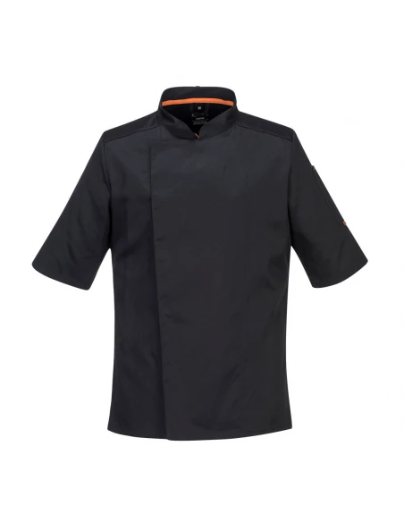 Veste de cuisinier maille Pro S/S couleur : Noir taille S - PORTWEST