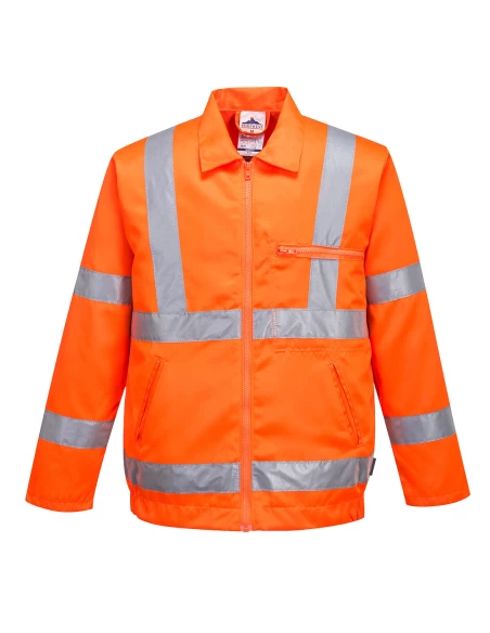 Veste poly-coton Hi-Vis RIS couleur : Orange taille XXL - PORTWEST