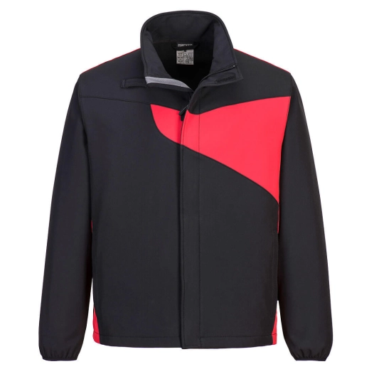 Veste Softshell PW2 (2 couches) couleur : Noir/Rouge taille M - PORTWEST