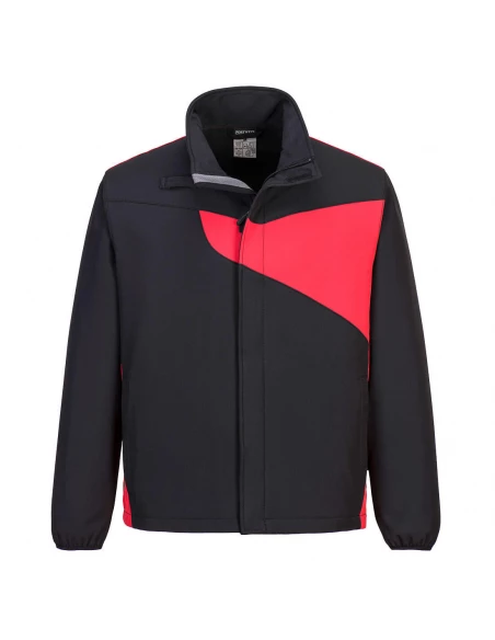 Veste Softshell PW2 (2 couches) couleur : Noir/Rouge taille S - PORTWEST