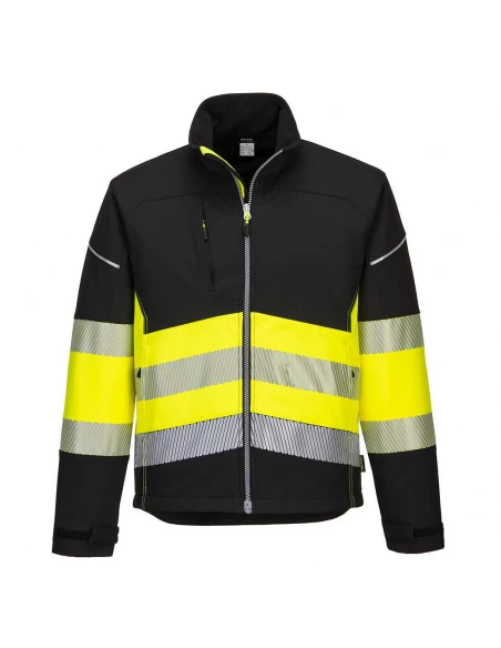 Veste Softshell PW3 Haute Visibilité Classe 1 couleur : Noir/jaune taille S - PORTWEST