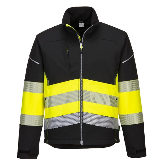 Veste Softshell PW3 Haute Visibilité Classe 1 couleur : Noir/jaune taille XXL - PORTWEST