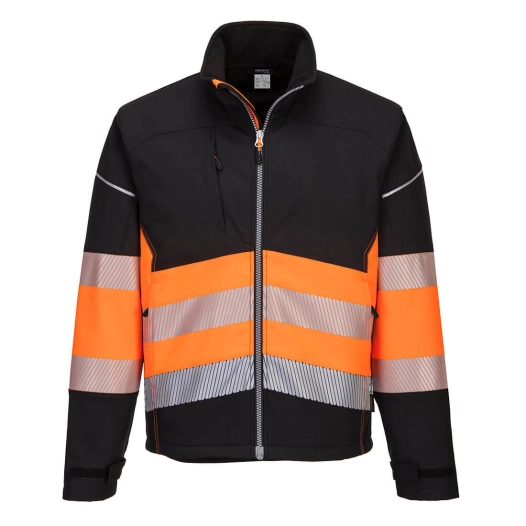 Veste Softshell PW3 Haute Visibilité Classe 1 couleur : Noir/Orange taille XL - PORTWEST