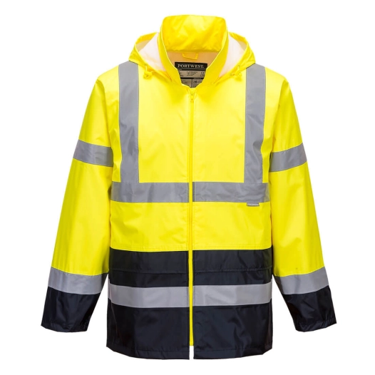 Veste de pluie Hi-Vis bicolore couleur : Jaune/Marine taille XXXL - PORTWEST