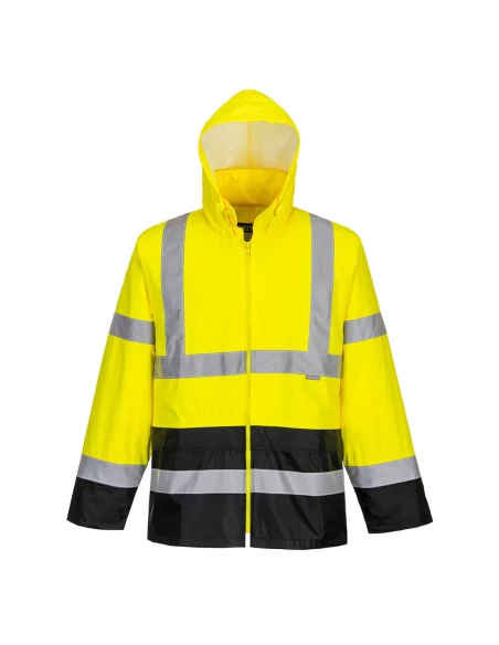 Veste de pluie Hi-Vis bicolore couleur : Jaune/Noir taille 5XL - PORTWEST