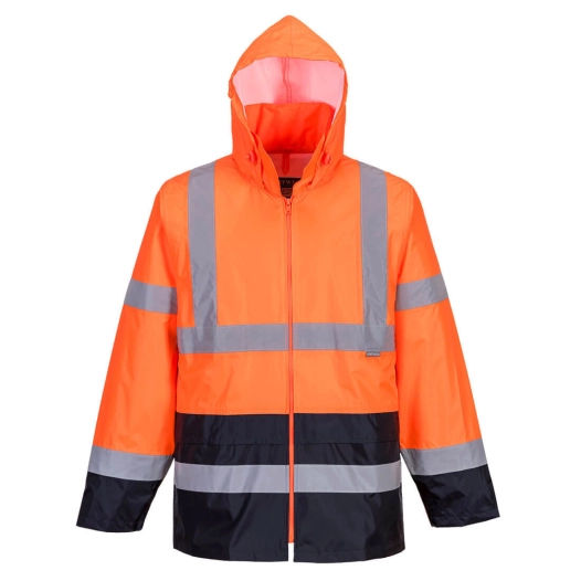 Veste de pluie Hi-Vis bicolore couleur : Orange/Marine taille M - PORTWEST