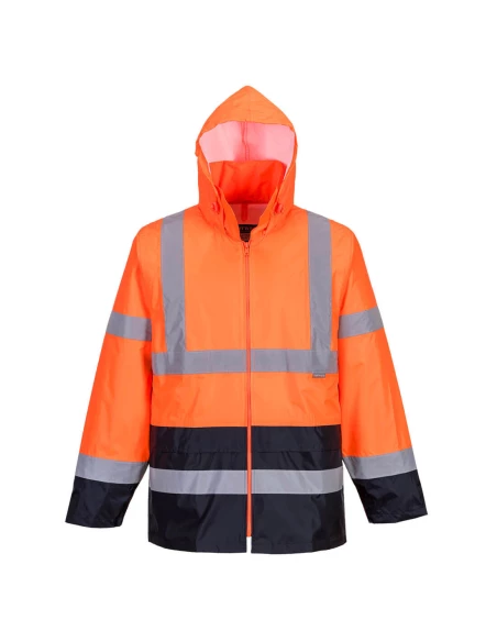 Veste de pluie Hi-Vis bicolore couleur : Orange/Marine taille XXL - PORTWEST