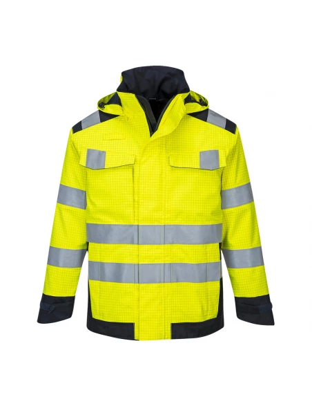 veste de pluie modaflame arc électrique couleur : Jaune/Marine taille XL - PORTWEST