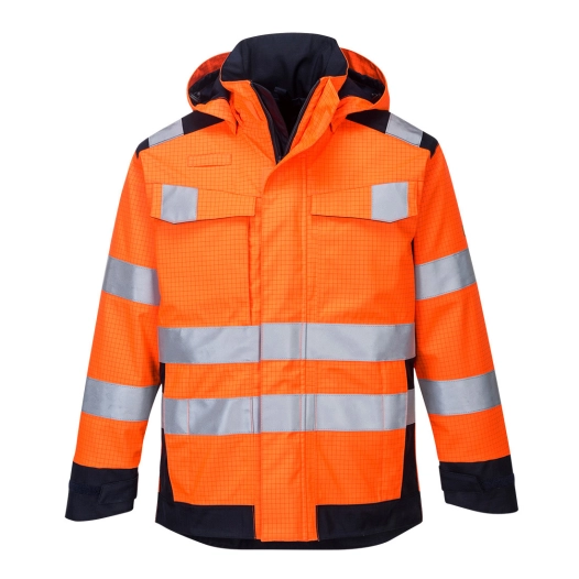 veste de pluie modaflame arc électrique couleur : Orange/Marine taille 4XL - PORTWEST