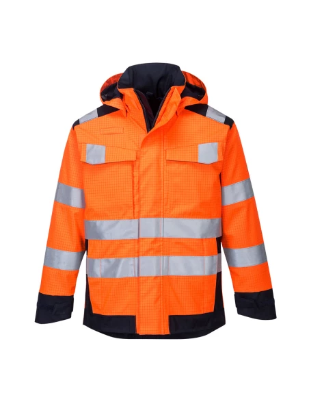 veste de pluie modaflame arc électrique couleur : Orange/Marine taille 4XL - PORTWEST