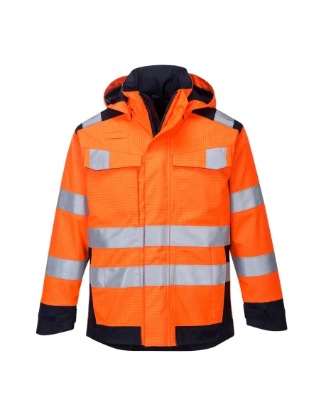veste de pluie modaflame arc électrique couleur : Orange/Marine taille XL - PORTWEST