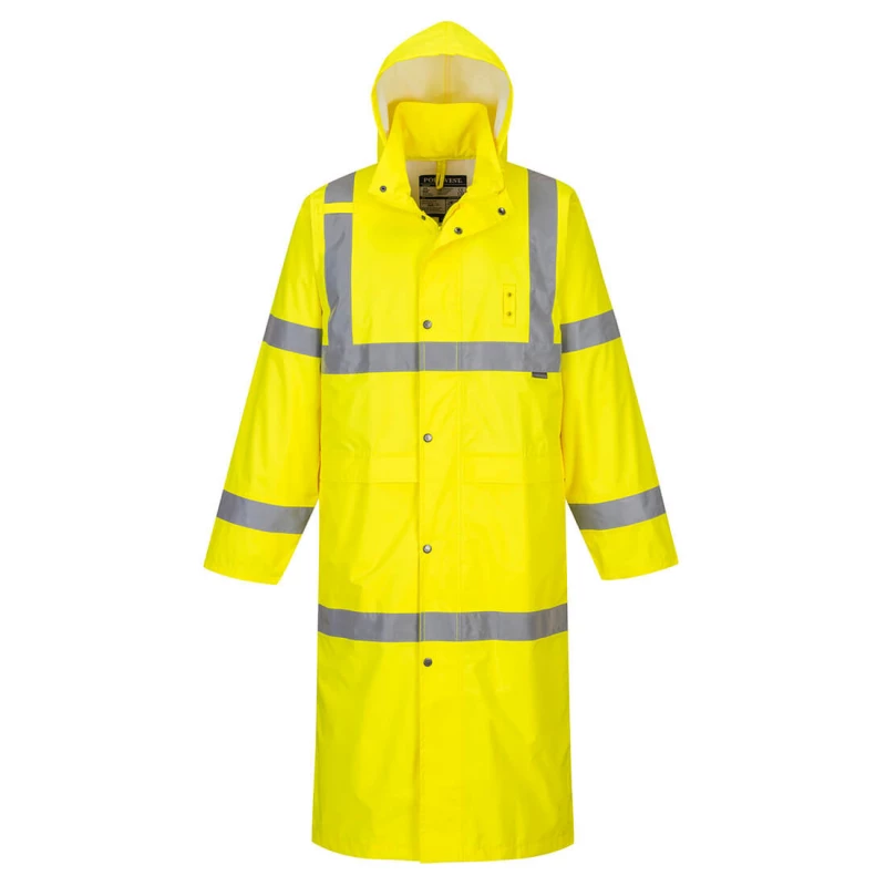 Manteau de pluie HiVis 122cm couleur : Jaune taille XXXL - PORTWEST