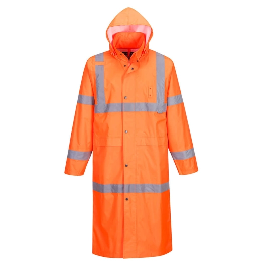 Manteau de pluie HiVis 122cm couleur : Orange taille M - PORTWEST