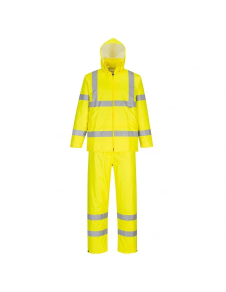 Ensemble de pluie enroulable haute visibilité couleur : Jaune taille L - PORTWEST