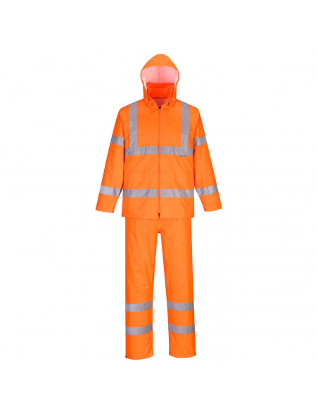 Ensemble de pluie enroulable haute visibilité couleur : Orange taille XL - PORTWEST