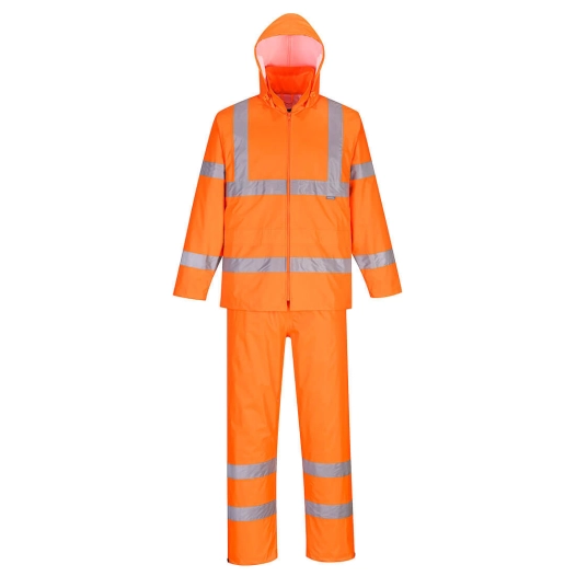 Ensemble de pluie enroulable haute visibilité couleur : Orange taille XXXL - PORTWEST