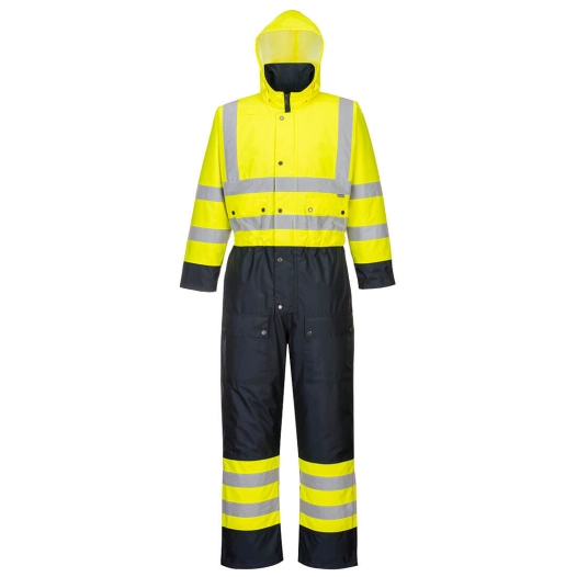 Combinaison Contrast Hi-Vis matelassée couleur : Jaune/Marine taille 4XL - PORTWEST