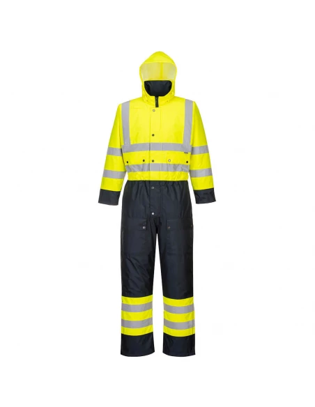 Combinaison Contrast Hi-Vis matelassée couleur : Jaune/Marine taille XXL - PORTWEST