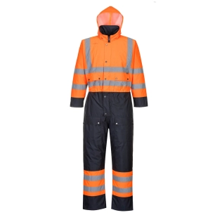 Combinaison Contrast Hi-Vis matelassée couleur : Orange/Marine taille 6XL - PORTWEST