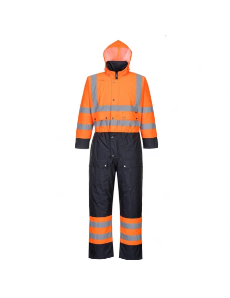 Combinaison Contrast Hi-Vis matelassée couleur : Orange/Marine taille XXXL - PORTWEST