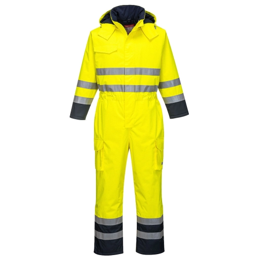 Combinaison de pluie Hi-Vis Bizflame couleur : Jaune/Marine taille S - PORTWEST