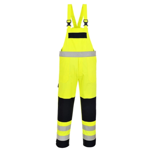 Cotte à bretelle Hivis multirisques couleur : Jaune/Marine taille M - PORTWEST
