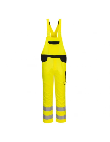 Cotte à Bretelles haute visibilité PW2 couleur : Jaune/Noir taille L - PORTWEST