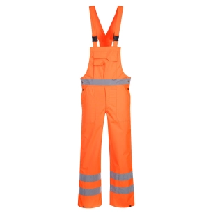 Cotte à bretelles Hi-Vis non doublée couleur : Orange taille L - PORTWEST