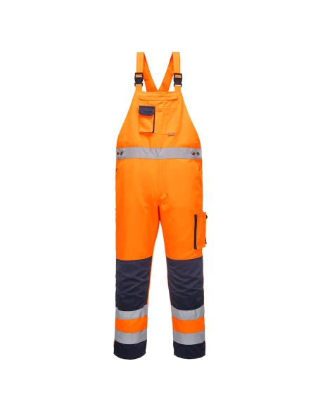 Cotte à bretelles HV Dijon couleur : Orange/Marine taille L - PORTWEST