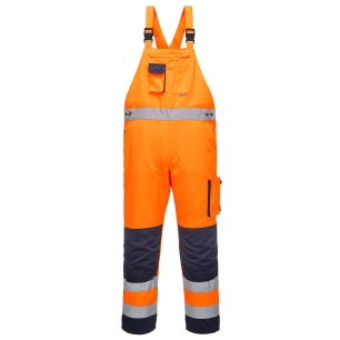 Cotte à bretelles HV Dijon couleur : Orange/Marine taille S - PORTWEST
