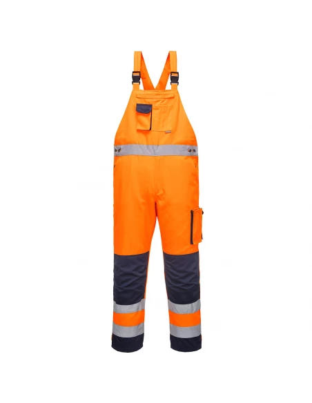Cotte à bretelles HV Dijon couleur : Orange/Marine taille XL - PORTWEST