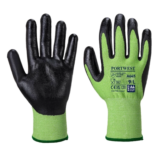 Gant GreenCut mousse nitrile coupure D couleur : Vert/Noir taille XXL - PORTWEST