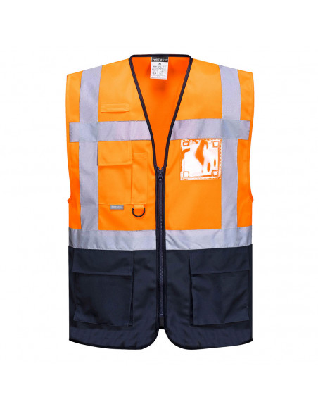 Gilet Executive Warsaw couleur : Orange/Marine taille XXL - PORTWEST