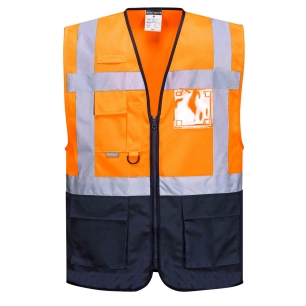 Gilet Executive Warsaw couleur : Orange/Marine taille XXL - PORTWEST