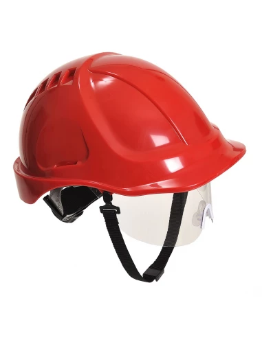 Casque à visiere Endurance Plus visor couleur : Rouge taille - PORTWEST