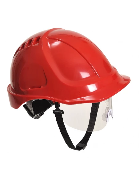 Casque à visiere Endurance Plus visor couleur : Rouge taille - PORTWEST