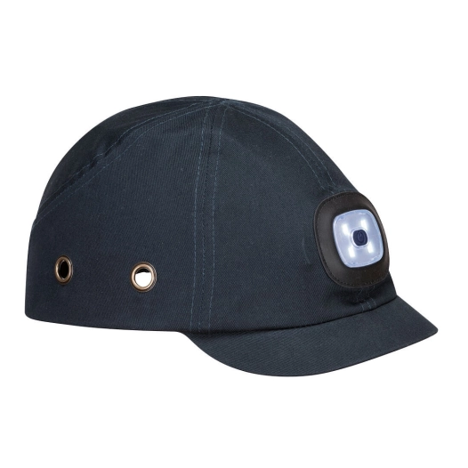 Casquette antichoc à LED rechargeable par USB couleur : Marine taille - PORTWEST