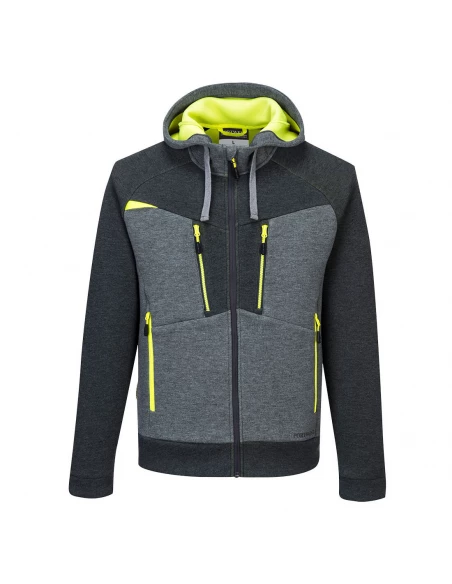 Sweat à capuche zippé DX4 couleur : Gris Métal taille XS - PORTWEST