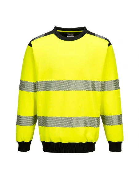 Sweat à col rond PW3 haute-visibilité couleur : Jaune/Noir taille 4XL - PORTWEST