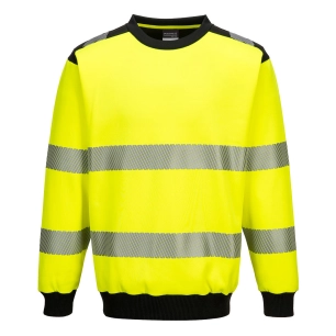 Sweat à col rond PW3 haute-visibilité couleur : Jaune/Noir taille XL - PORTWEST
