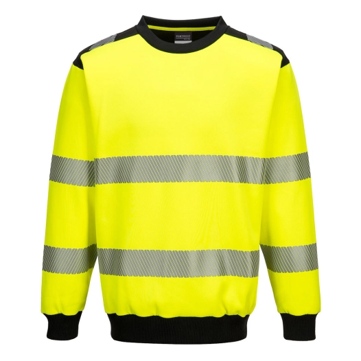 Sweat à col rond PW3 haute-visibilité couleur : Jaune/Noir taille XXXL - PORTWEST