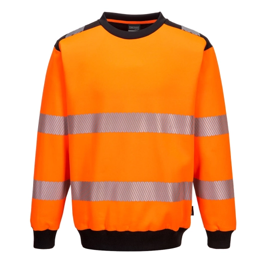 Sweat à col rond PW3 haute-visibilité couleur : Orange/Noir taille 4XL - PORTWEST