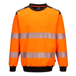 Sweat à col rond PW3 haute-visibilité couleur : Orange/Noir taille 4XL - PORTWEST