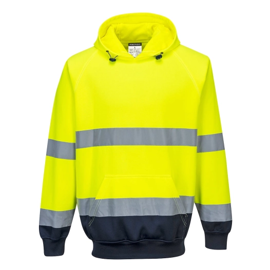 Sweat shirt à capuche bicolore couleur : Jaune/Marine taille XL - PORTWEST
