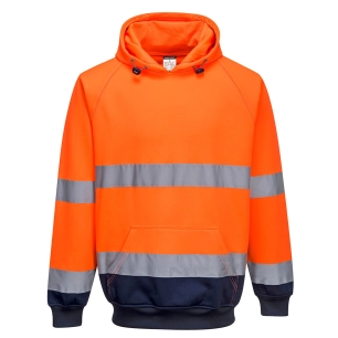 Sweat shirt à capuche bicolore couleur : Orange/Marine taille M - PORTWEST