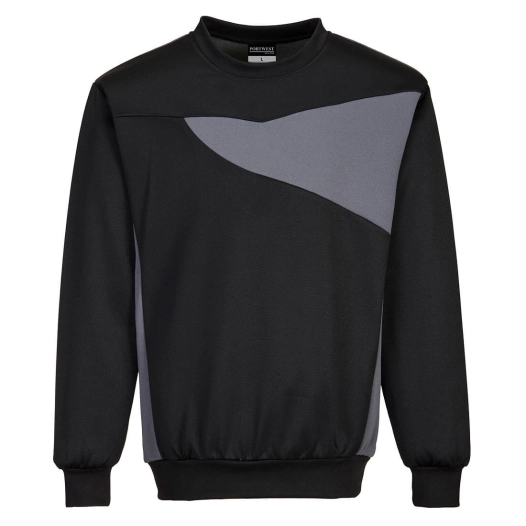 Sweat-shirt ras du cou PW2 couleur : Noir/ Zoom Gris taille M - PORTWEST