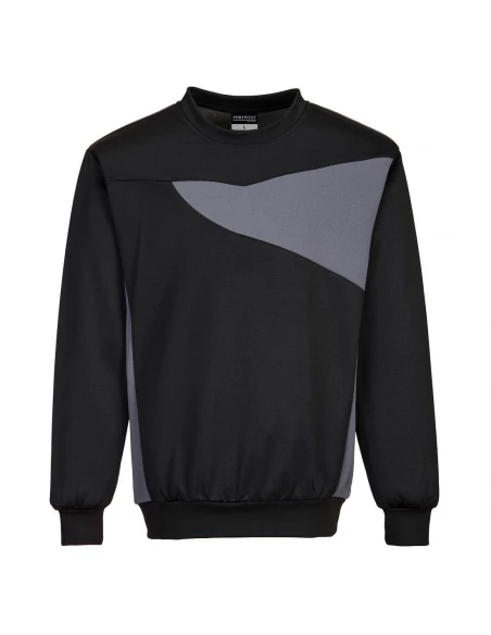 Sweat-shirt ras du cou PW2 couleur : Noir/ Zoom Gris taille M - PORTWEST