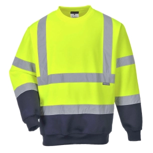 Sweatshirt bicolore HiVis couleur : Jaune/Marine taille 4XL - PORTWEST